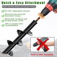thumbnail image 4 of Aovky Auger Drill Bit for Planting, 4 Pack Garden Auger Set (1.6x8.7, 2x14.6, 2.4x16.5, 3.5x15.8 Inch), Spiral Earth Auger for Bulbs, Planting & Post Hole Digger, Compatible with 3/8" Hex Drive, 4 of 7