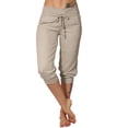thumbnail image 2 of Capri Pants For Women,Comfy Shorts Shorts For Women Plus Size Gym Shorts Knee Length Shorts Ladies Bermuda Shorts Knee Length Workout Sweatpants High Waist Shorts Muslin Shorts Women, 2 of 7