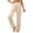 Beige, variant on Women's SilkPajama Pants, Lace Trim Wide Leg Casual Bloomers White XXL