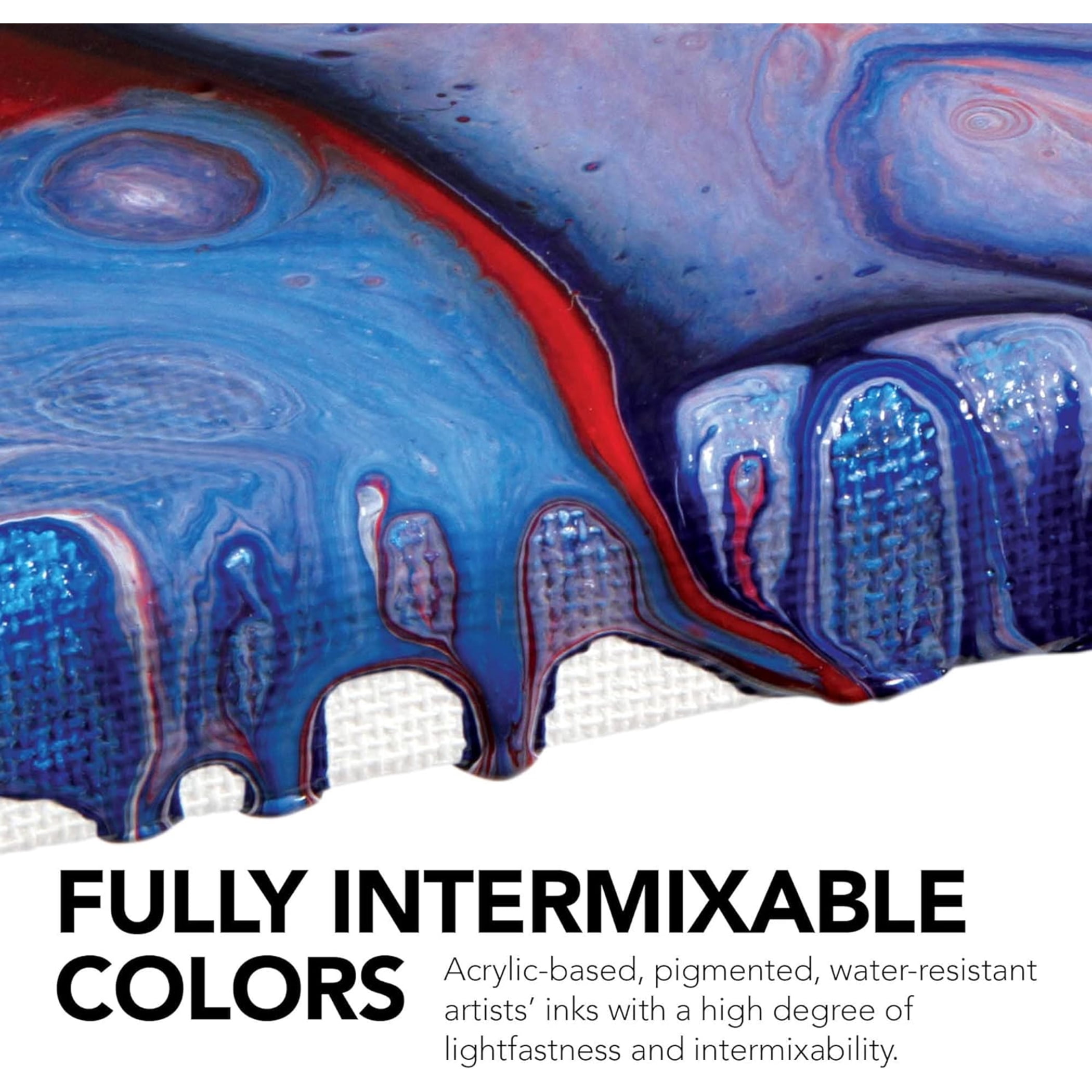 Daler-Rowney FW Acrylic Ink Pouring Set, Assorted Colors with Pouring Medium, 29.5ml, 4 Pieces