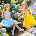 thumbnail image 4 of Set de disfraces de princesa Jeowoqao para niñas de 3 a 6 años con 5 juegos, 4 of 8