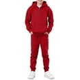 thumbnail image 3 of Abcomgle Boys Sweatshirt Set Fleece Half Zip Long Sleeve Sweatshirt and Athletic Sweatpants Active Boys Two Piece Outfit,5-6 Years,Red, 3 of 9