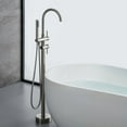 thumbnail image 6 of ANGELES HOME 2-Handle Freestanding Bathtub Faucet Floor Mount Bathroom Tub Faucets with Handheld Shower in Brushed Nickel, 6 of 6