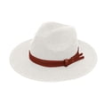 thumbnail image 2 of HONHUZH Summer Hats Womens Wide Brim Sun Hat With Leather Belt Foldable Beach Travel Hat, 2 of 7