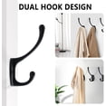 thumbnail image 2 of 24 ganchos para abrigos, ganchos para ropa montados en la pared, gancho para sombrero antiguo, gancho doble resistente con 12 tornillos para baño, cocina, dormitorio, entrada (negro) JM MX-0137810FYD, 2 of 5