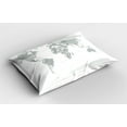 thumbnail image 2 of Ambesonne Grey Pillow Sham 2 Pack, World Map Continents Earth, 36"x20", White Grey, 2 of 3