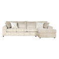 thumbnail image 4 of Roundhill Furniture Nason Wide Wale Corduroy Sectional Sofa Chaise with Armchair, Parchment, 4 of 9