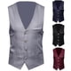 thumbnail image 4 of Chaleco de traje de color liso para hombre de talla grande Chaleco de negocios con un solo pecho, 4 of 5