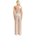 thumbnail image 2 of Xnihocha Combinaison Sans Manches pour Femmes une Épaule Robe de Soirée à Sequins Robe de Soirée Champagne TTG, 2 of 7