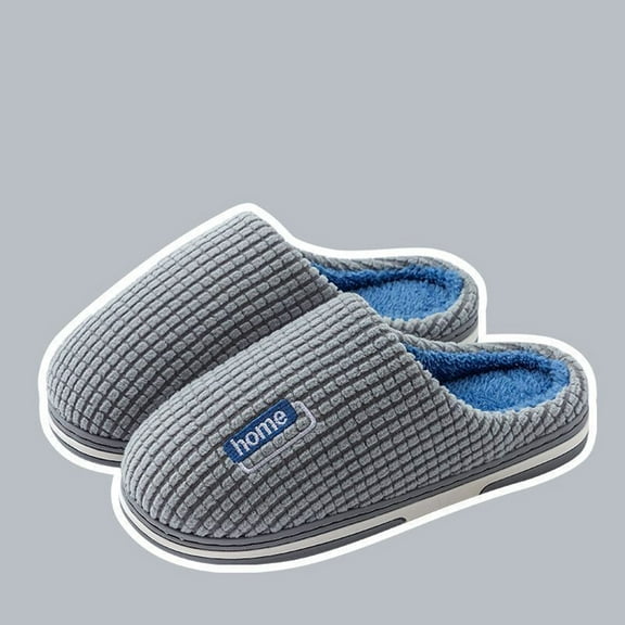 House Slippers for Men Clearance Non- Flat Men's Fuzzy Indoor Slipper Warm Bedroom Plush Slippers Soft on Cozy House Shoes