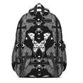 thumbnail image 2 of Butterfly and Skull Gothic Pattern Backpack for School, Cute School Bag with Adjustable Shoulder Straps and Padded Back, 16.9"x12.6"x5.9", 2 of 4