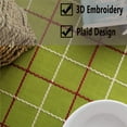 thumbnail image 2 of Heavy Weight Cotton Linen Tablecloth Lace Plaid Round Table Cloth for Kitchen Dining Room Tabletop Decoration, 36" - Round, Green, 2 of 6