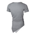 thumbnail image 3 of Camisetas de corte holgado irregulares rasgadas para hombres Top de manga corta con agujeros huecos Inevent FS7772-17, 3 of 4