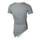 thumbnail image 3 of Camiseta holgada irregular rasgada para hombre Camiseta de manga corta con agujero ahuecado sidaley FS7772-16, 3 of 4
