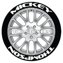 Mickey Thompson Tire Stickers - White - 1.0" For All Wheel Sizes (4 pack)