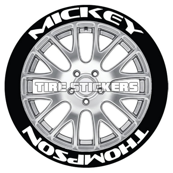 Mickey Thompson Tire Stickers - White - 1.0" For All Wheel Sizes (4 pack)