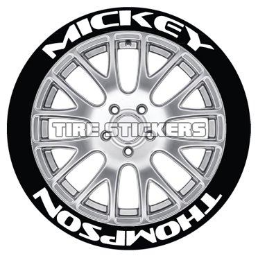 Tire Lettering Stickers - TOYO TIRES PROXES, 14-22 Inch, 1.06" Font, 4 Sets, Conjoined Letters, No Adhesive
