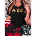 thumbnail image 1 of [Holiday Cheer] Women's Festive Turkey Graphic T-Shirt - Fun & Creative Round Neck Short Sleeve, Comfortable Polyester Blend Casual Sporty Tee, Perfect for Holiday Season, 1 of 6