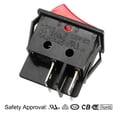 thumbnail image 3 of Uxcell AC 16A 125V 16A 250V DPST 4P I/O Red LED Light Boat Rocker Switch 5Pcs, 3 of 5