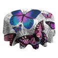 thumbnail image 4 of Purple Butterfly Rose Pattern Round Tablecloth 60"x60",Wrinkle Wipeable Table Cloth for Kitchen Dining Room Picnic Patio Party, 4 of 6