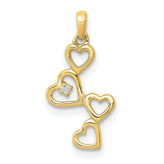 Auriga Fine Jewelry 14K Yellow Gold Diamond Heart Pendant Valentine's Day Gift for Women