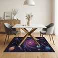 thumbnail image 3 of ODIKA 5'x7' Ultra-Soft Area Rug, Spiral Nebula Comets Planets Orbiting Stars Cosmic Map Galaxy Flowing Dynamic None Washable, Bare feet friendly, Silk-Touch for Bedroom Home office, 3 of 7