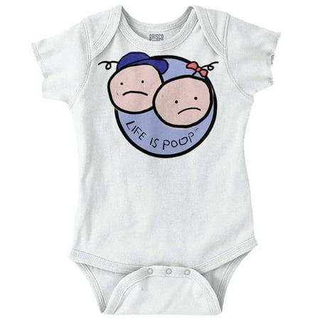 

Life Is Poop Funny Twin Babies Cute Newborn Baby Boy Girl Romper Brisco Brands