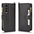 thumbnail image 2 of ELEHOLD Zipper Wallet Case Compatible Samsung Galaxy Z Fold 4.PU Leather Magnetic Card Slots Shockproof Zipper Pocket Flip Cover for Samsung Galaxy Z Fold 4 7.6 inch,Black, 2 of 9