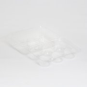 Inline Plastics Sure Lock Clear Hinged, 6 Compartment, 2.5 Inch Standard Cupcake Muffin Container | 300/Case
