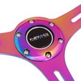 thumbnail image 3 of NRG Innovations NRG-ST-015MC-NPP NRG Innovations ST-015MC-NPP 350mm Neo Chrome Spoke Neon Purple Wood Grain Steering Wheel, 3 of 4