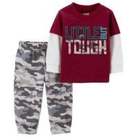 Long Sleeve Layered T-Shirt & Jogger Pants, 2-Piece Outfit Set (Toddler Boys)