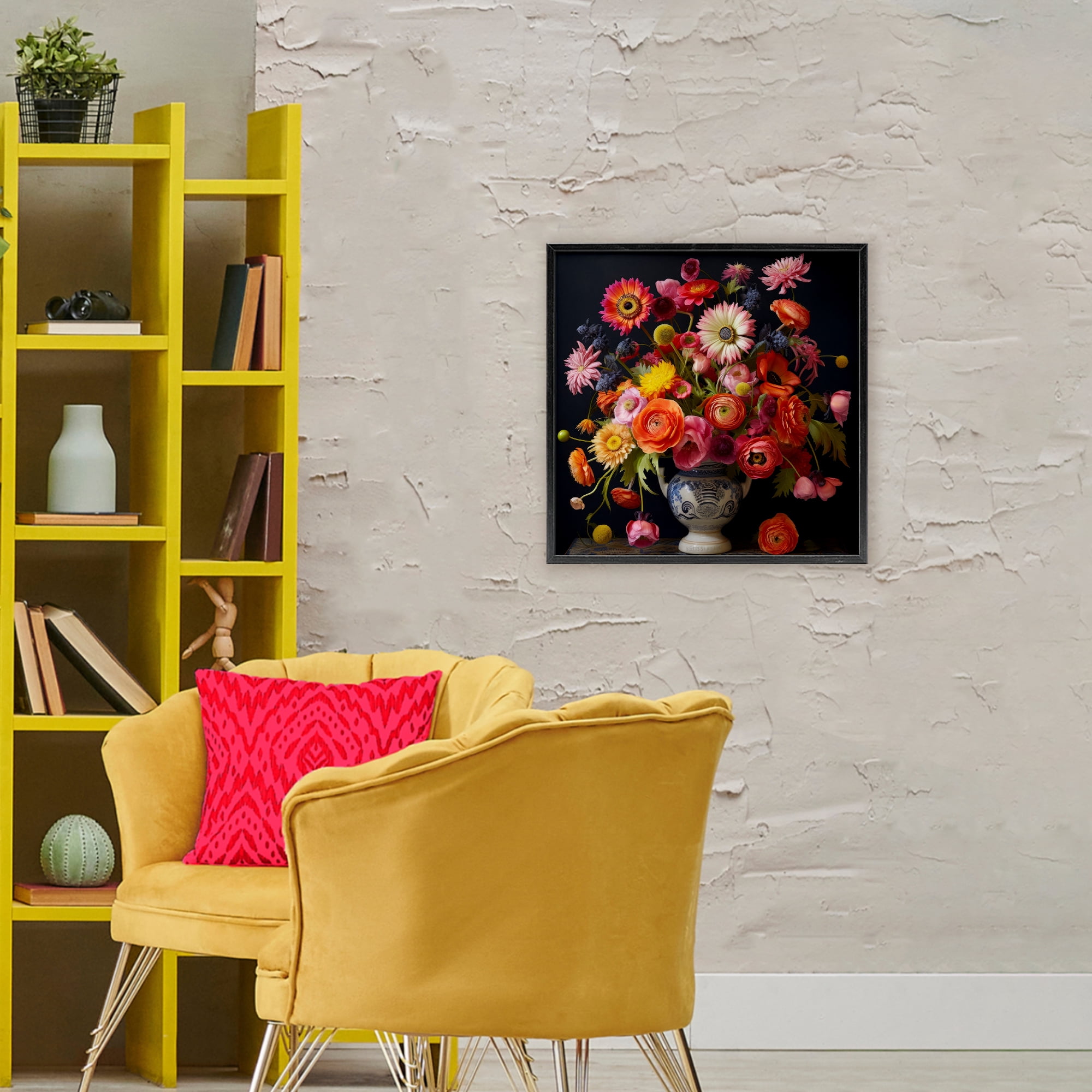 Stupell Industries Harmonious Spring Bouquet Black Framed Giclee Art, design by Lazar Studio
