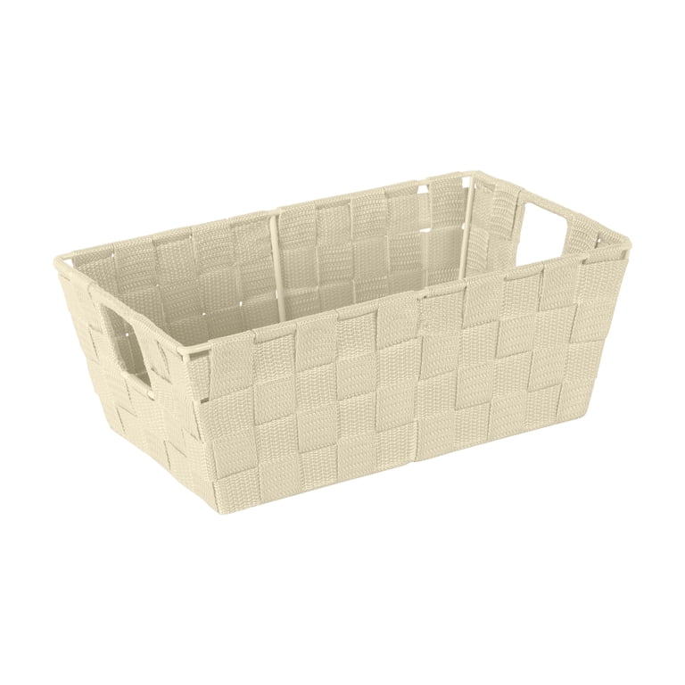Simplify Standard Off-White Polyester Storage Basket photo 1