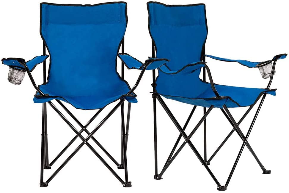 Folding Portable Ultimate Steel Frame Camping Tailgating Sling Chair Set of 2 