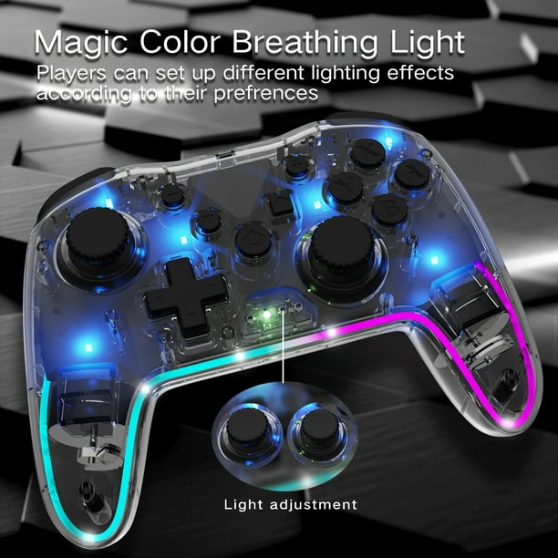 NETNEW Wireless Switch Pro Game Controller Turbo Vibration Joystick with LED Light Compatible with Nintendo Switch Pro Switch Lite PC Android Walmart Business Supplies