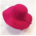 thumbnail image 7 of Magik Vintage Women Ladies Wide Brim Floppy Warm Wool Blend Felt Hat Trilby Bowler Cap (Hot Pink), 7 of 7