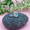 thumbnail image 3 of Blue Topaz and Cubic Zirconia Halo Ring 925 Sterling Silver Womens December Birthstone Jewelry US Size 8, 3 of 11