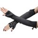 thumbnail image 3 of Steampunk Lace Up Elbow Length Gloves Punk Satin Gloves Half Finger Party Gloves Fingerless Arm Warmer for Prom, 3 of 4