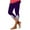 Purple, variant on Capri Leggings for Women Summer Casual Elastic High Waist Lace Hem Workout Yoga Cropped Capris Pants