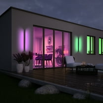 2 Pack 47" Outdoor Commercial Wall Lighting, Smart LED Wall Sconce, 100-265V, Color Changing Wall Light with Remote