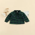 thumbnail image 4 of EIMELI Veste d'Automne pour Bébé Garçon, Chemises à Carreaux, Col Rabattu, Boutonnage Simple, Vert 2-3 Ans, 4 of 10