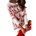 thumbnail image 4 of Musuos Women Christmas Off Shoulder Long Sleeve Pullover Sweater Dresses Casual Oversized Sweaters, 4 of 8