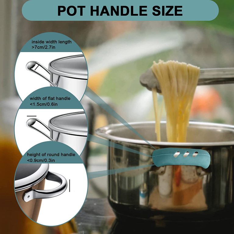 2Pcs Silicone Pot Handle Sleeve Heat Insulation Pot Handle Cover