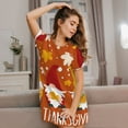 thumbnail image 3 of Lsque Happy Thanksgiving Three Gnomes Pattern Nightgowns for Women Sleep Shirts Short Sleeve Nightshirt Pullover Nightdress Soft Sleepwear Relaxed Fit Nightdress, 3 of 6