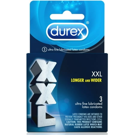 Durex XXL Lubricated Extra Large Premium Condoms, 3