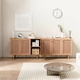 thumbnail image 2 of Modern Farmhouse 3 Door Storage Cabinet with Adjustable Shelves, Brown Accent Cabinet with Metal Legs Kitchen Storage Cabinet, Sideboard Buffet Cabinet for Dining Room, Entryway, and Kitchen, 2 of 8