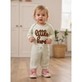 thumbnail image 4 of BemeyourBBs Newborn Baby Boy Little Brother Outfit Hospital Coming Home Outfits Waffled Knit Little Bro Letter Embroidery Long Sleeve Romper Long Pants Set 2Pcs Infant Boy Clothes, 4 of 9