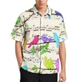 thumbnail image 4 of Camisas hawaianas con estampado 3D de pájaros, flamencos y loros para hombre, camisa de playa para vacaciones, blusa de solapa de manga corta a la moda, ropa de calle, 4 of 5