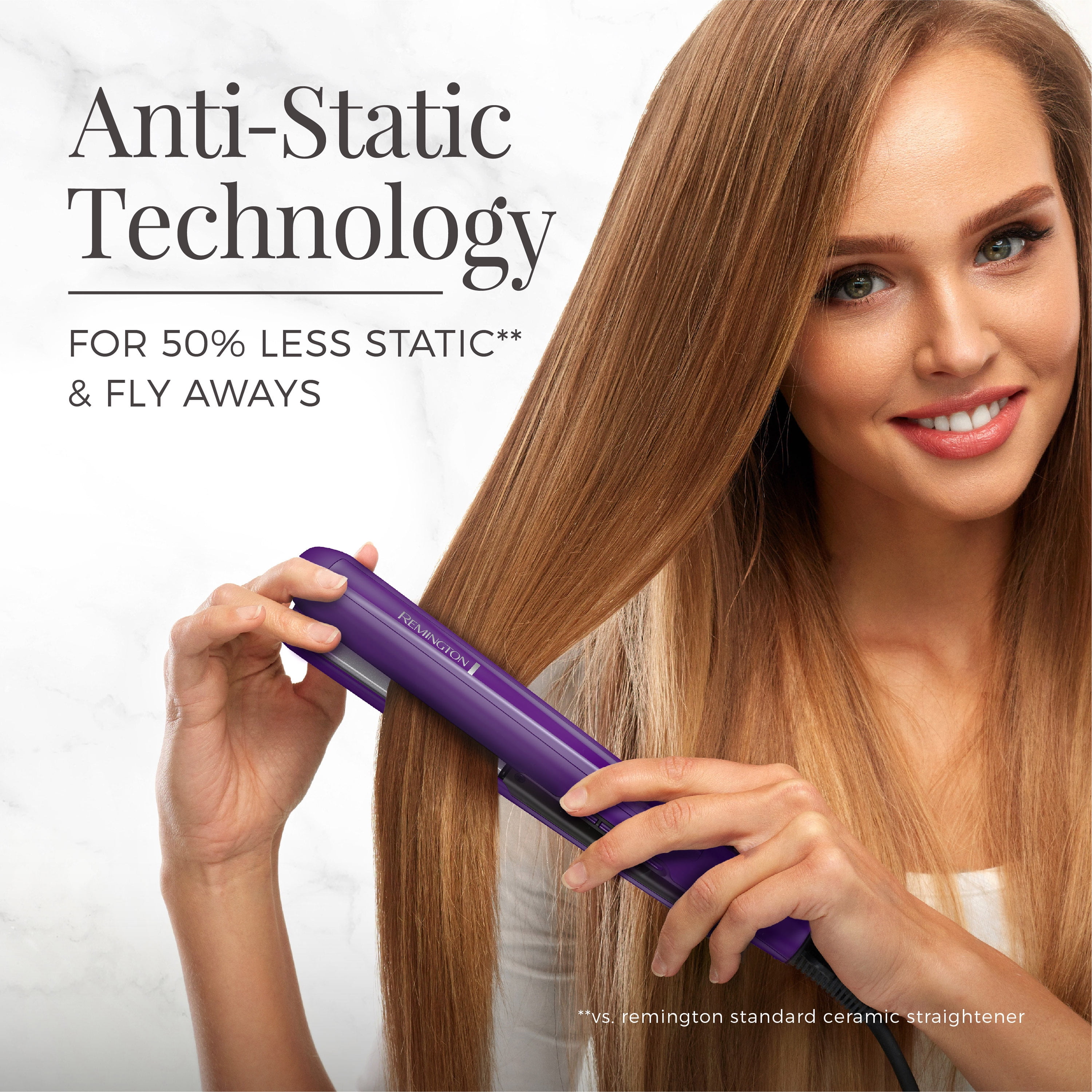 Remington 1" Flat Iron Hair Straightener, Anti-Static Technology, Titanium + Ceramic Plates, 30s Heat-Up, 60 Min Auto Shut-Off