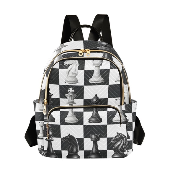 Grids with Chess Travel Laptop Backpack Casual Daypack Lightweight Bookbag Compartment for Business